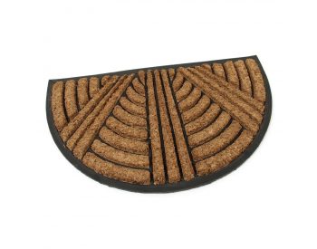 Foto - Kokosová čistící venkovní vstupní půlkruhová rohož Stripes - Lines, FLOMAT - délka 45 cm, šířka 75 cm a výška 2,2 cm
