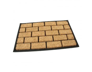 Foto - Kokosová čistící venkovní vstupní rohož Rectangle - Bricks, FLOMAT - délka 45 cm, šířka 75 cm a výška 2,2 cm